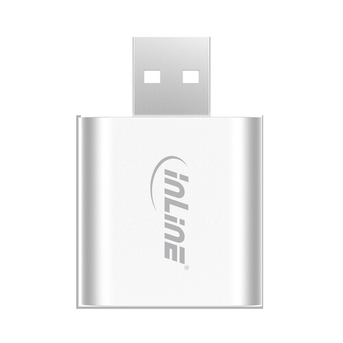 InLine USB Audio Soundadapter - Mini Aluminium Gehäuse Produktbild Additional View 3 L