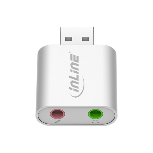 InLine USB Audio Soundadapter - Mini Aluminium Gehäuse Produktbild Additional View 4 L
