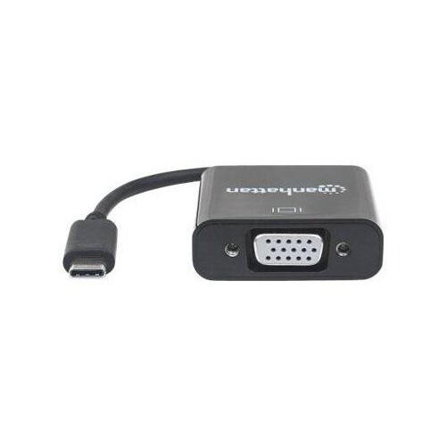 Manhattan USB-C to VGA Converter Cable, 1080p@60Hz, Black, 8cm, Male to Female, Lifetime Warranty, B Produktbild Additional View 2 L