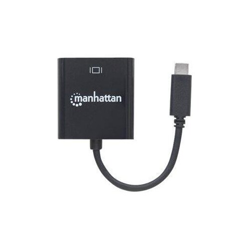 Manhattan USB-C to VGA Converter Cable, 1080p@60Hz, Black, 8cm, Male to Female, Lifetime Warranty, B Produktbild Additional View 3 L