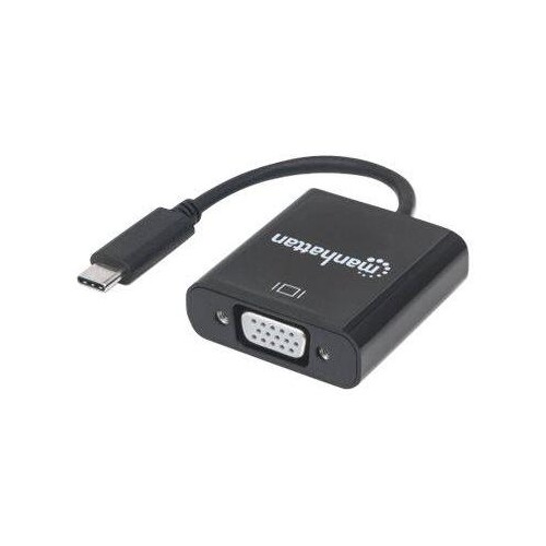 Manhattan USB-C to VGA Converter Cable, 1080p@60Hz, Black, 8cm, Male to Female, Lifetime Warranty, B Produktbild Additional View 4 L