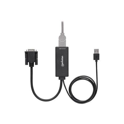 Manhattan VGA and USB-A to HDMI Converter, Analog VGA Video and USB Audio to Digital HDMI Signal, 19 Produktbild Additional View 2 L