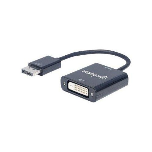 Manhattan DisplayPort 1.2a to DVI-D 24+1 Adapter Cable, 1080p@60Hz, 23cm, Male to Female, Active, Co Produktbild
