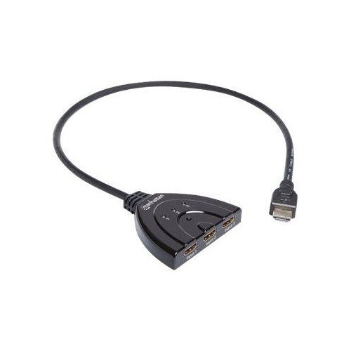 Manhattan HDMI Switch 3-Port, 1080p, Connects x3 HDMI sources to x1 display, Manual Switching (via b Produktbild Additional View 1 L
