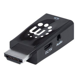 Manhattan HDMI auf VGA-Mikrokonverter, HDMI-Stecker auf VGA-Buchse mit Audio, optionaler USB Micro B Produktbild