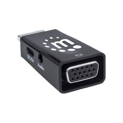 Manhattan HDMI auf VGA-Mikrokonverter, HDMI-Stecker auf VGA-Buchse mit Audio, optionaler USB Micro B Produktbild Additional View 3 L