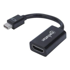 Manhattan Mini DisplayPort 1.2 to HDMI Adapter Cable, 1080p@60Hz, 12cm, Male to Female, Black, Three Produktbild