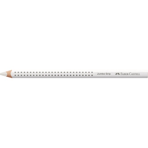 Farbstift mit Noppen JUMBO GRIP dreikant weiß Faber Castell 110901 Produktbild Front View L
