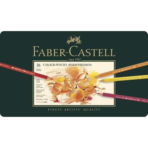 Künstlerfarbstifte POLYCHROMOS Metalletui sortiert Faber Castell 110036 (ETUI=36 STÜCK) Produktbild