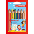 Multitalent-Stifte woody 3 in 1 sortiert 10mm Mine Stabilo 8806 (ETUI=6 STÜCK) Produktbild Additional View 1 S