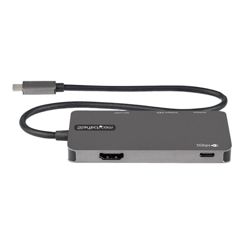 StarTech.com USB-C Multiport Adapter - USB-C auf 4K-HDMI, 100W PD Pass-Through, SD-/MicroSD-Steckpla Produktbild Additional View 1 L