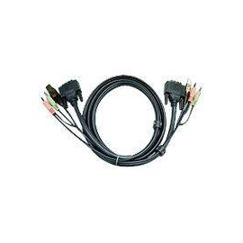 ATEN 2L-7D03U - Video- / USB- / Audio-Kabel - USB, mini-phone stereo 3.5 mm, DVI-I (M) Produktbild