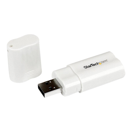 StarTech.com USB Audio Adapter - USB auf Soundkarte in weiß - Soundcard mit USB (Stecker) Produktbild