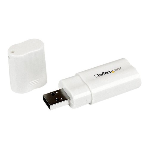 StarTech.com USB Audio Adapter - USB auf Soundkarte in weiß - Soundcard mit USB (Stecker) Produktbild
