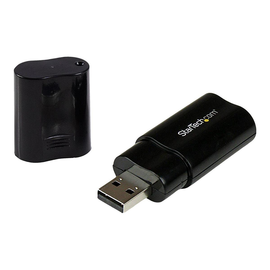 StarTech.com USB Sound Card - 3.5mm Audio Adapter - External Sound Card - Black - External Sound Car Produktbild