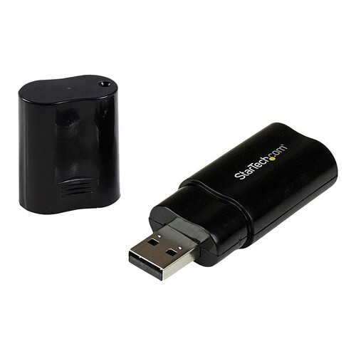 StarTech.com USB Sound Card - 3.5mm Audio Adapter - External Sound Card - Black - External Sound Car Produktbild