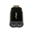StarTech.com USB Sound Card - 3.5mm Audio Adapter - External Sound Card - Black - External Sound Car Produktbild Additional View 1 S