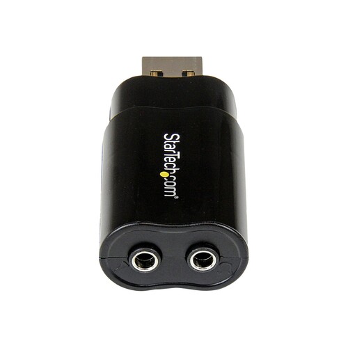 StarTech.com USB Sound Card - 3.5mm Audio Adapter - External Sound Card - Black - External Sound Car Produktbild Additional View 1 L