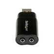 StarTech.com USB Sound Card - 3.5mm Audio Adapter - External Sound Card - Black - External Sound Car Produktbild Additional View 2 S