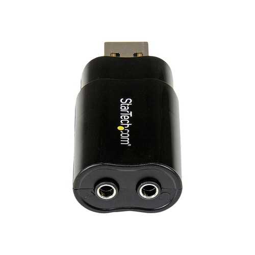 StarTech.com USB Sound Card - 3.5mm Audio Adapter - External Sound Card - Black - External Sound Car Produktbild Additional View 2 L
