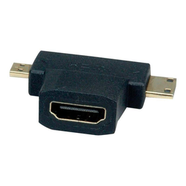 VALUE HDMI-Adapter mit Ethernet - HDMI weiblich zu 19 pin mini HDMI Type C, 19 pin micro HDMI Type D Produktbild