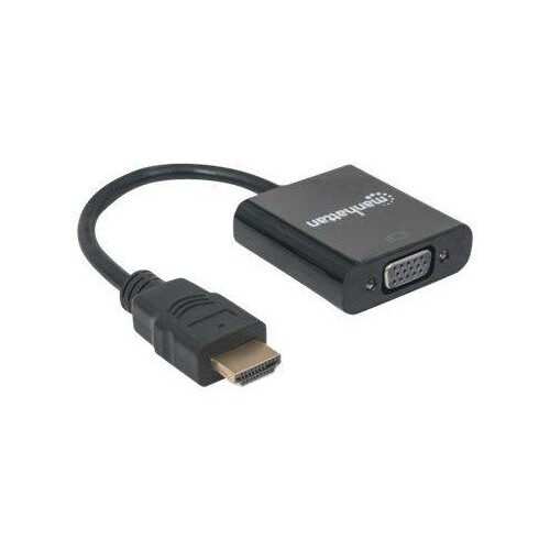 Manhattan HDMI to VGA Converter cable, 1080p, 30cm, Male to Female, Micro-USB Power Input Port for a Produktbild Additional View 1 L