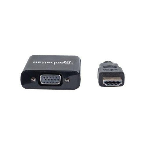 Manhattan HDMI to VGA Converter cable, 1080p, 30cm, Male to Female, Micro-USB Power Input Port for a Produktbild Additional View 1 L