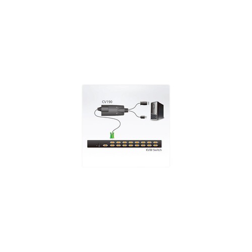 ATEN CV190 - Tastatur- / Video- / Maus- (KVM-) Produktbild Additional View 2 L
