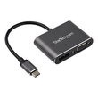 StarTech.com CDP2DPVGA USB-C Multiport Adapter (DisplayPort oder VGA, 4K 60Hz, Aluminium, 2-in-1-USB Produktbild