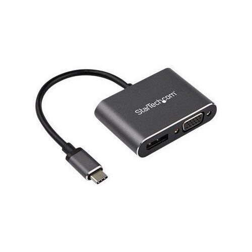 StarTech.com CDP2DPVGA USB-C Multiport Adapter (DisplayPort oder VGA, 4K 60Hz, Aluminium, 2-in-1-USB Produktbild