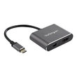 StarTech.com CDP2HDMDP USB-C-Multiport Adapter (4K 60Hz UHD, 2-in-1 USB Typ C auf HDMI/mDP Display o Produktbild Additional View 4 S