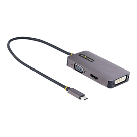 StarTech.com USB C Video Adapter, USB C to HDMI DVI VGA Adapter, Up to 4K 60Hz, Aluminum, Multiport Produktbild