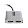 StarTech.com USB-C to Dual HDMI MST HUB, Dual HDMI 4K 60Hz, USB Type C Multi Monitor Adapter for Lap Produktbild Additional View 1 S