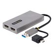 StarTech.com USB to Dual HDMI Adapter, USB A/C to 2x HDMI Monitors (1x 4K 30Hz, 1x 1080p) Produktbild
