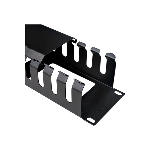 StarTech.com Server Rack Cable Management - 2U Horizontal - Cable Duct Raceway Panel with Cover (CMD Produktbild Additional View 1 L