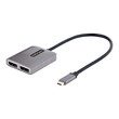 StarTech.com 2-Port USB-C MST Hub, USB Type-C to 2x DisplayPort Multi-Monitor Adapter for Laptop, Du Produktbild Additional View 3 S