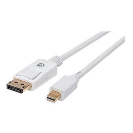 Manhattan Mini DisplayPort 1.2 to DisplayPort Cable, 4K@60Hz, 1m, Male to Male, White, Lifetime Warr Produktbild