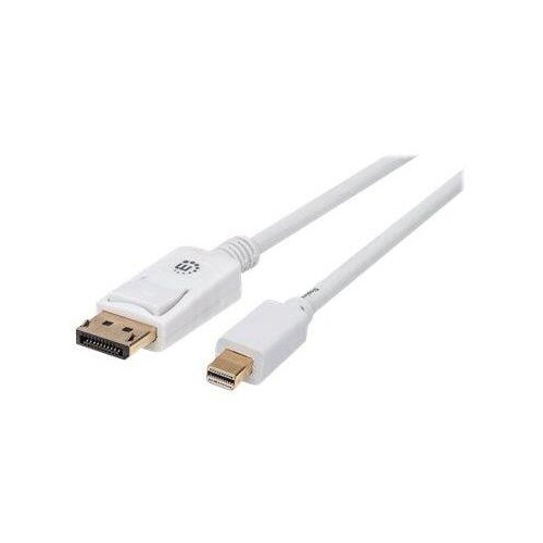 Manhattan Mini DisplayPort 1.2 to DisplayPort Cable, 4K@60Hz, 1m, Male to Male, White, Lifetime Warr Produktbild