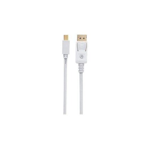 Manhattan Mini DisplayPort 1.2 to DisplayPort Cable, 4K@60Hz, 1m, Male to Male, White, Lifetime Warr Produktbild Additional View 1 L