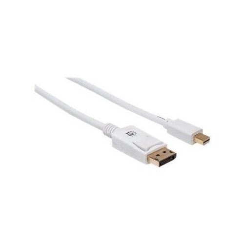 Manhattan Mini DisplayPort 1.2 to DisplayPort Cable, 4K@60Hz, 1m, Male to Male, White, Lifetime Warr Produktbild Additional View 3 L