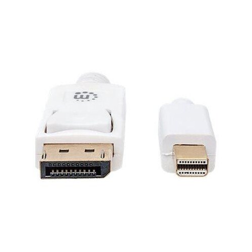 Manhattan Mini DisplayPort 1.2 to DisplayPort Cable, 4K@60Hz, 1m, Male to Male, White, Lifetime Warr Produktbild Additional View 4 L