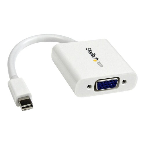 StarTech.com Mini DisplayPort to VGA Adapter - White - 1080p - Thunderbolt to VGA Monitor Adapter - Produktbild