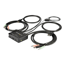 StarTech.com 2 Port HDMI KVM Switch, 4K 60Hz, Compact Dual Port UHD/Ultra HD USB Desktop KVM Switch Produktbild