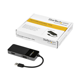 StarTech.com USB 3.0 auf HDMI und VGA Adapter - 4K/1080p USB Typ-A Dual Monitor Multiport Konverter Produktbild