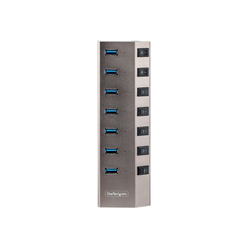 StarTech.com 7-Port Self-Powered USB-C Hub with Individual On/Off Switches, USB 3.0 5Gbps Expansion Produktbild