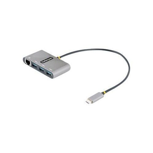 StarTech.com 3-Port USB-C Hub with Ethernet, 3x USB-A Ports, Gigabit Ethernet, USB 3.0 5Gbps, Bus-Po Produktbild