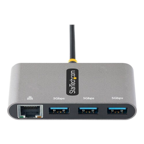 StarTech.com 3-Port USB-C Hub with Ethernet, 3x USB-A Ports, Gigabit Ethernet, USB 3.0 5Gbps, Bus-Po Produktbild Additional View 2 L