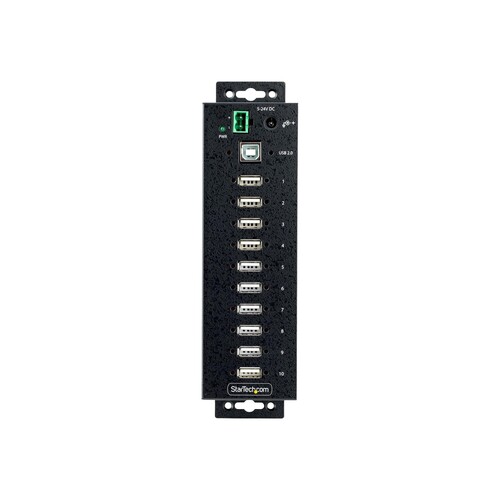 StarTech.com 10-Port Industrial USB 2.0 Hub, Rugged USB Hub w/15kV Air/8kV Contact ESD Level 4 Prote Produktbild