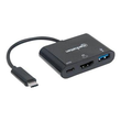 Manhattan USB-C Dock/Hub, Ports (x3): HDMI, USB-A and USB-C, 5 Gbps (USB 3.2 Gen1 aka USB 3.0) Produktbild Additional View 1 S