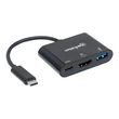 Manhattan USB-C Dock/Hub, Ports (x3): HDMI, USB-A and USB-C, 5 Gbps (USB 3.2 Gen1 aka USB 3.0) Produktbild Additional View 3 S